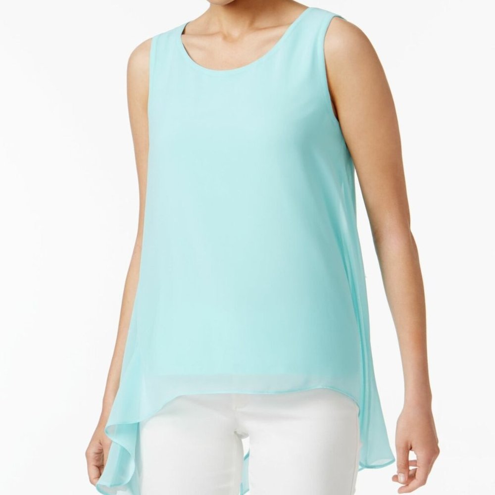 Calvin Klein Women's Agua Sheer Scoop NeckTop Size XS